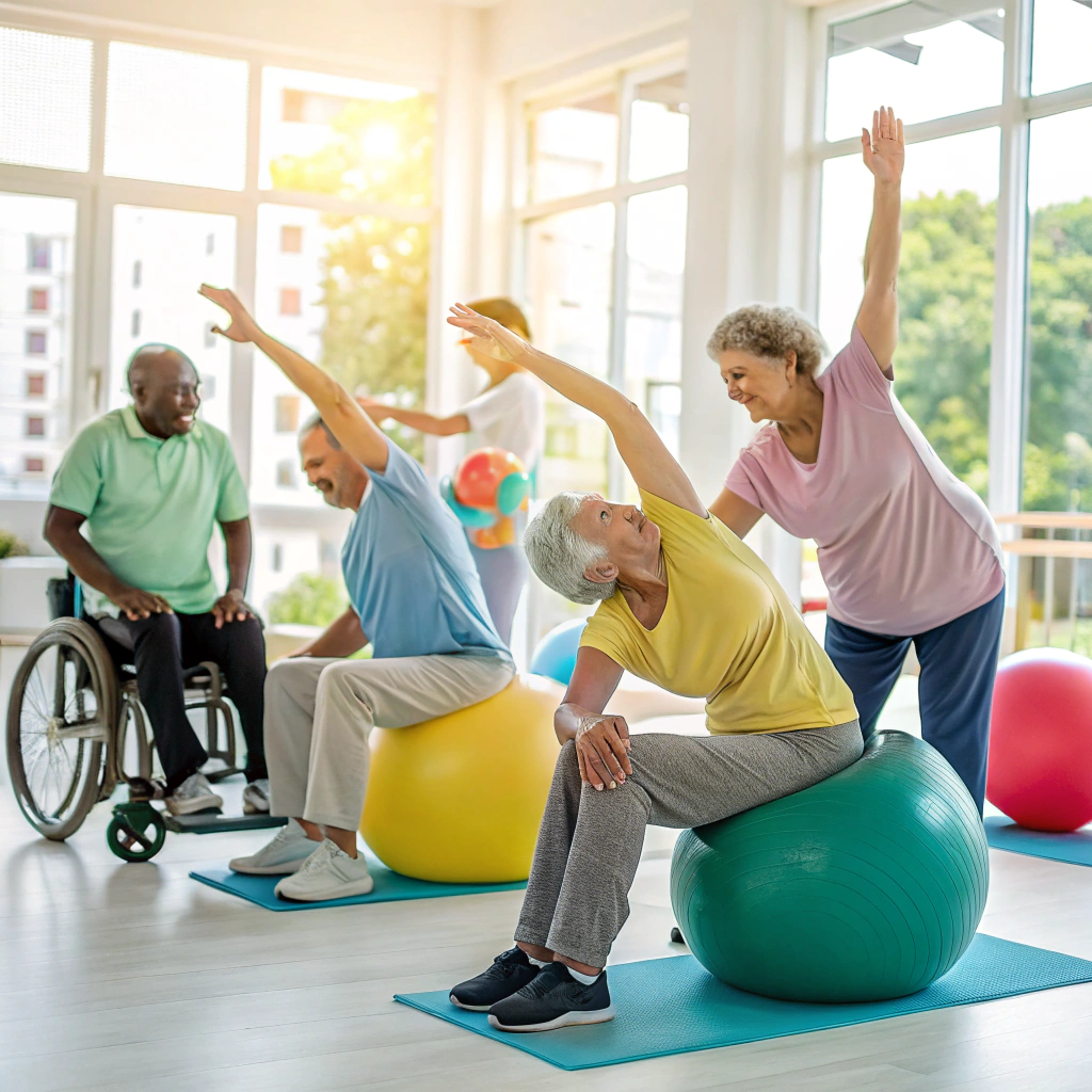 Client enjoying community activities at home