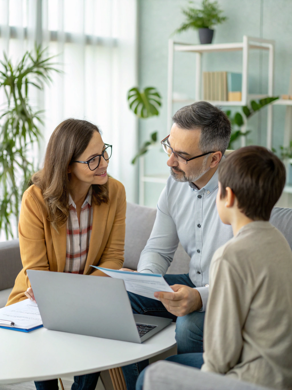 Professional healthcare consultation in a bright, modern office