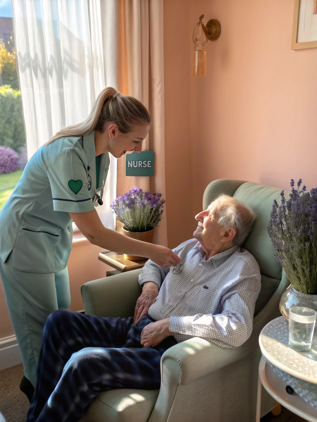 Warm interaction between African American nurse and patient showing dedicated care and support